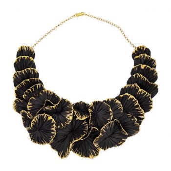 Black &ldquo;Mushroom coral&rdquo; Necklace-jewelry-raluca-buzura