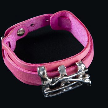 Bratara piele roz-bijuterie-alina-bancila