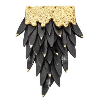 Black brooch with leaves-brooches-raluca-buzura