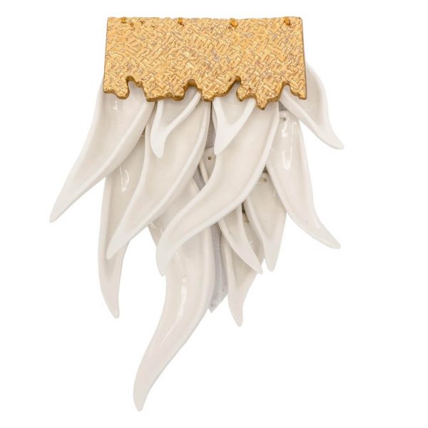 White brooch with leaves-brooches-raluca-buzura