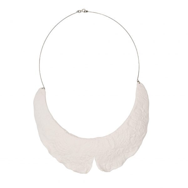White opaque collar - necklace-jewelry-maria-filipescu