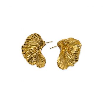 Gold Ginko earrings-jewelry-raluca-buzura
