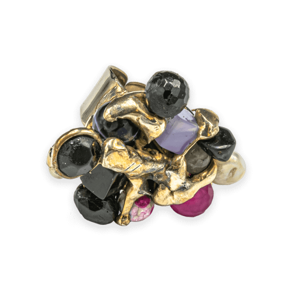 Colored ring/onyx/amethyst/pearl/agate-jewelry-alina-bancila