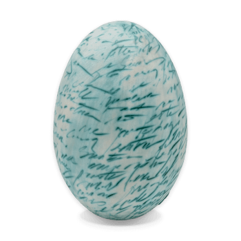 Decorative egg - Turquoise thoughts I-decorative-art-aniela-ovadiuc