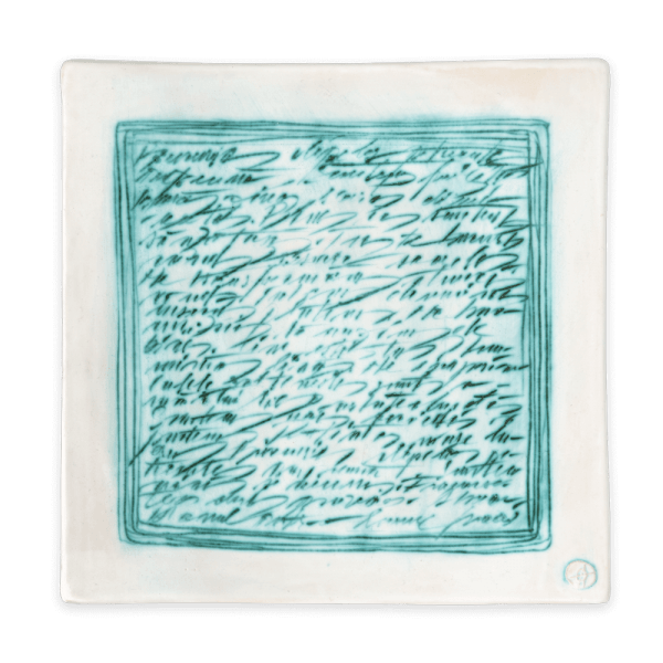 Square Plate Turquoise Thoughts-decorative-art-aniela-ovadiuc